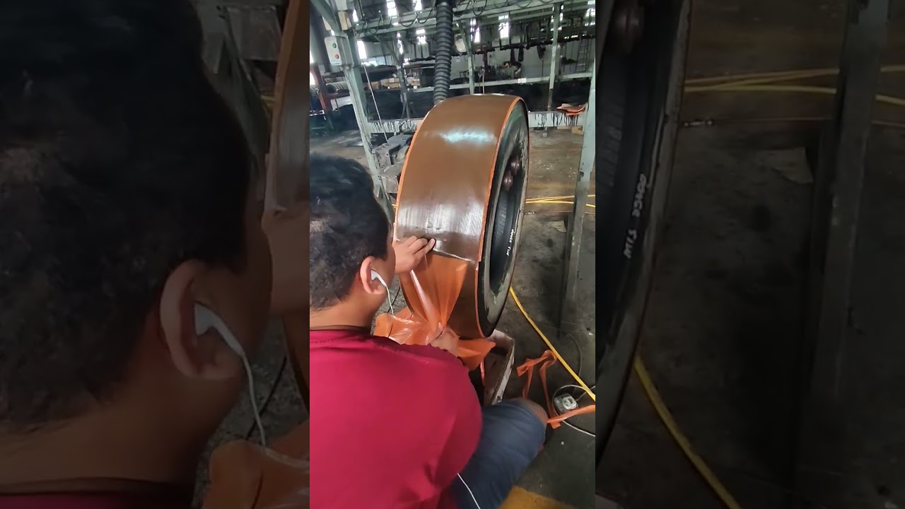 Tire repair vulcanizing process #shorts #tirerepair #vulcanizing