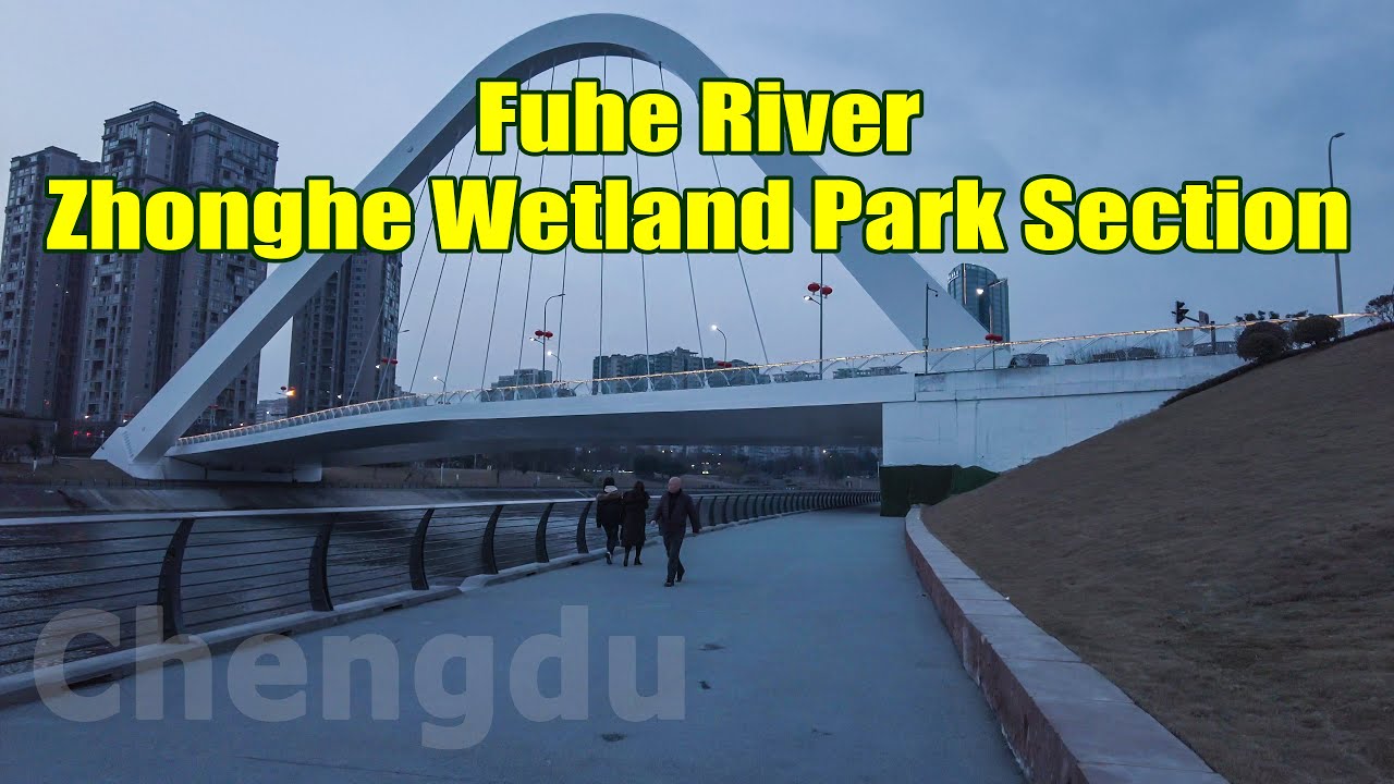 [4K] CHENGDU CITY - Riding along Fuhe River Zhonghe Wetland Park Section 2022【府河中和湿地公园段】