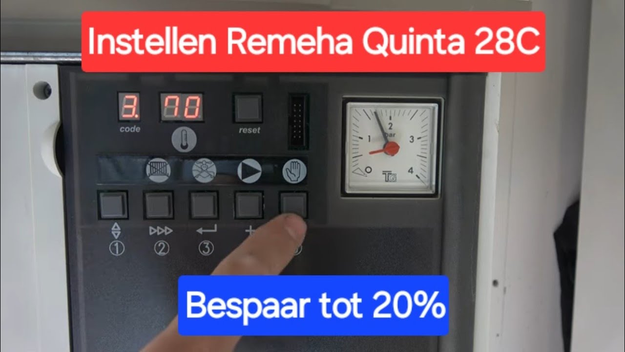 Instellen Remeha Quinta 28C cv-ketel..