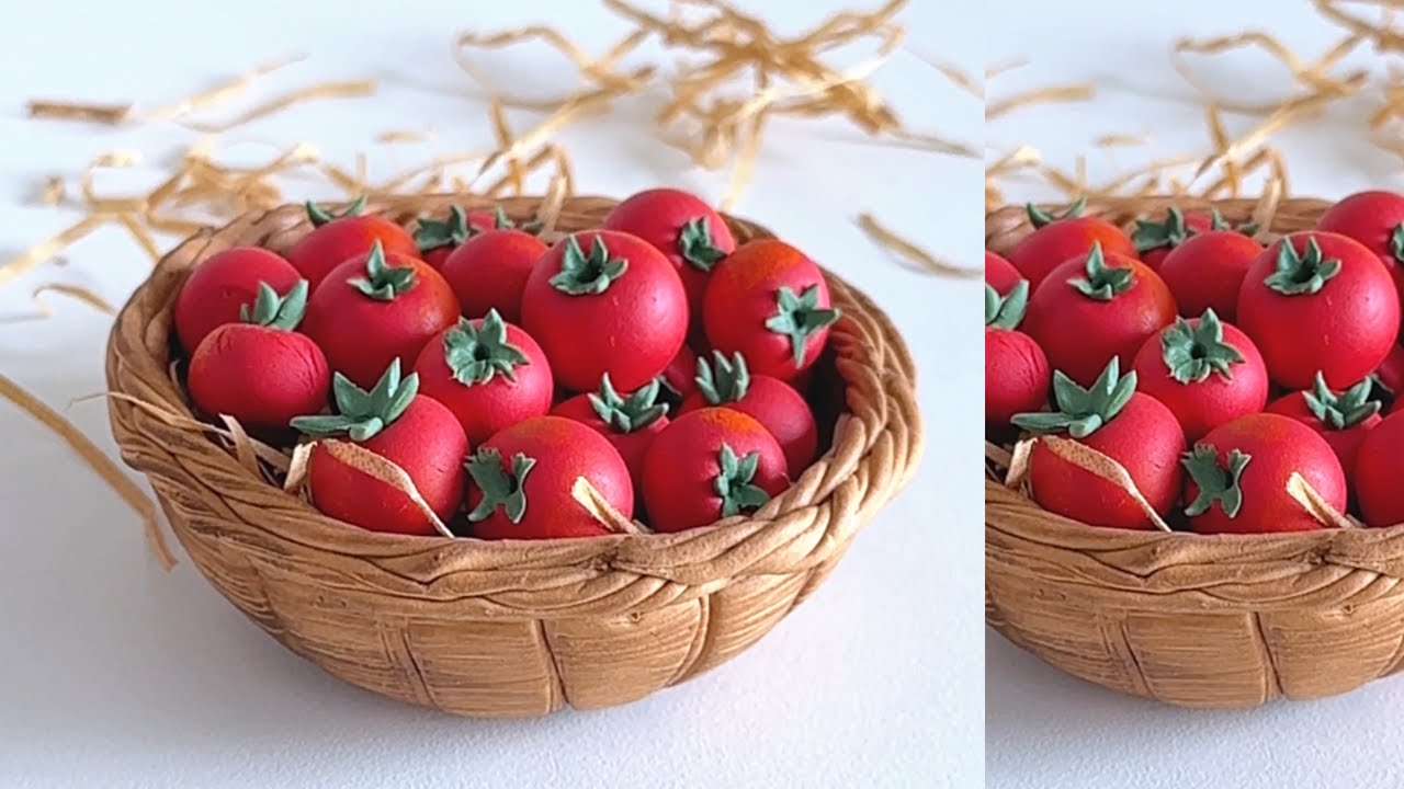 🍅🍅Aha Tamatar🍅 How to make Tomato Basket with Air Dry Clay | Clay Craft Ideas💡