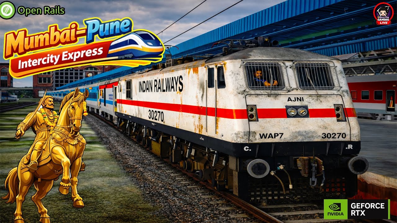 Mumbai–Pune Intercity Express 🚆 | WAP-7 | Realistic LHB Coaches | Open Rails LIVE