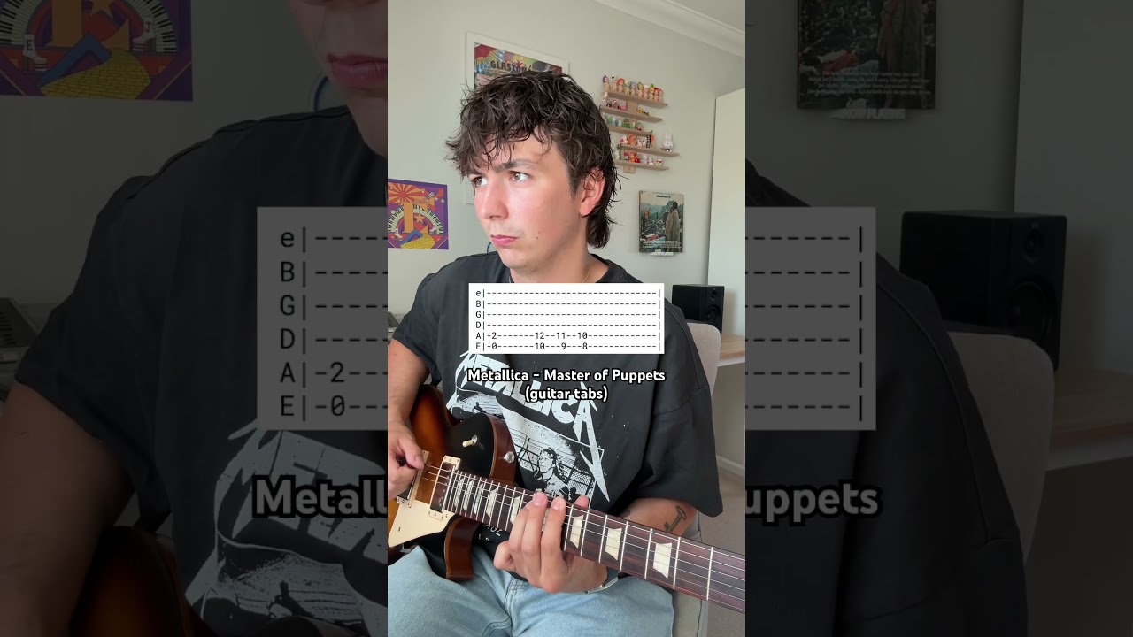 How to play the Metallica - Master of Puppets guitar intro (tabs) #metallica #guitartabs