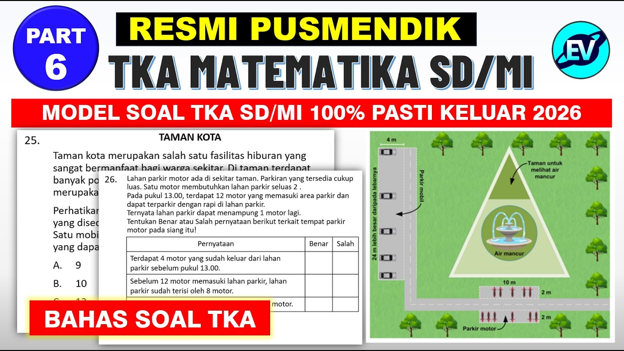 Pembahasan Soal TKA Matematika Kekas 6 SD MI 2026 Kisi-kisi Resmi PUSMENDIK KEMDIKBUD Part-6