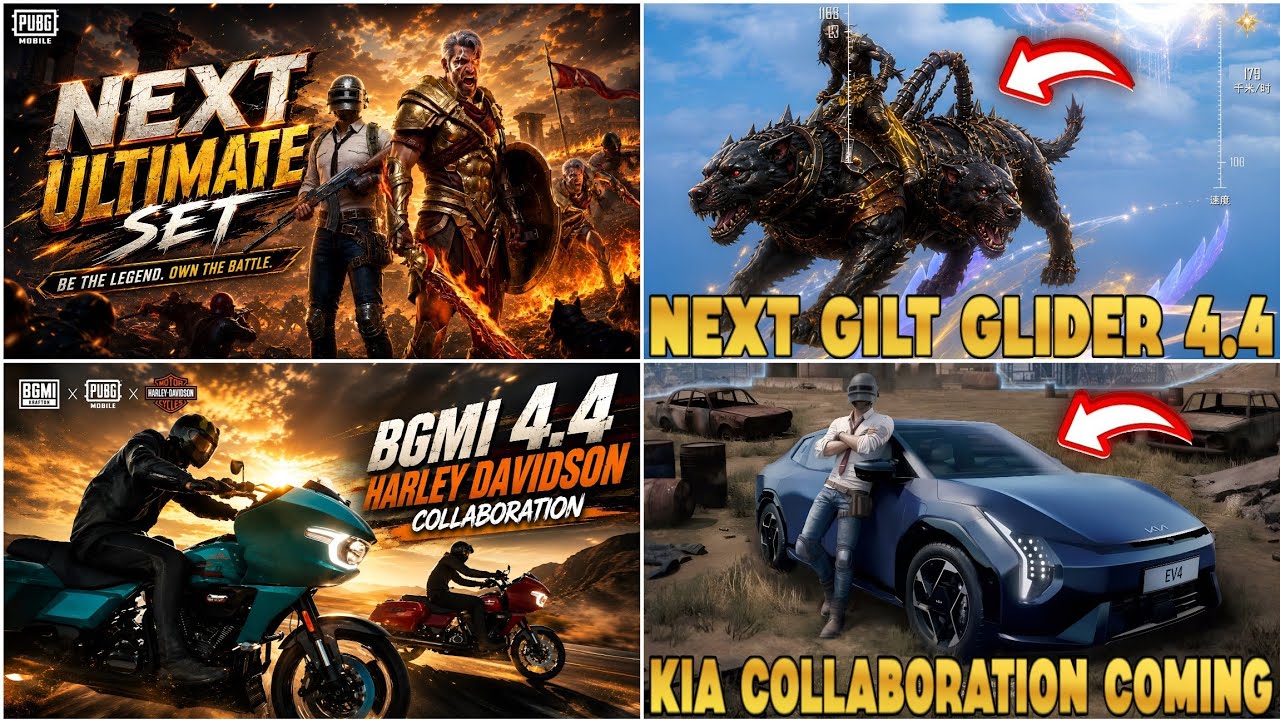 4.4 ULTIMATE SET NEW LOOK & FEATURES | BGMI x HARLEY DAVIDSON LOOK | KIA COLLABORATION | UMP GLACIER