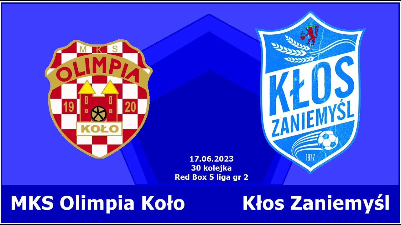 MKS Olimpia Koło - Kłos Zaniemyśl 2:4 | 30 kolejka Red Box 5 liga gr 2 |