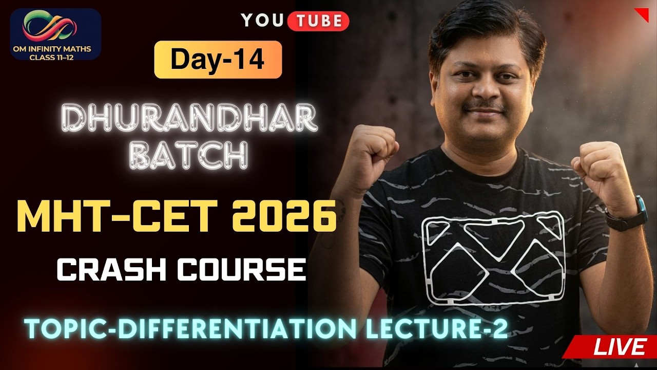 Live MHT-CET 2026 Crash Course  | Topic Differentiation L-2 | Om Infinity Maths Class Latur