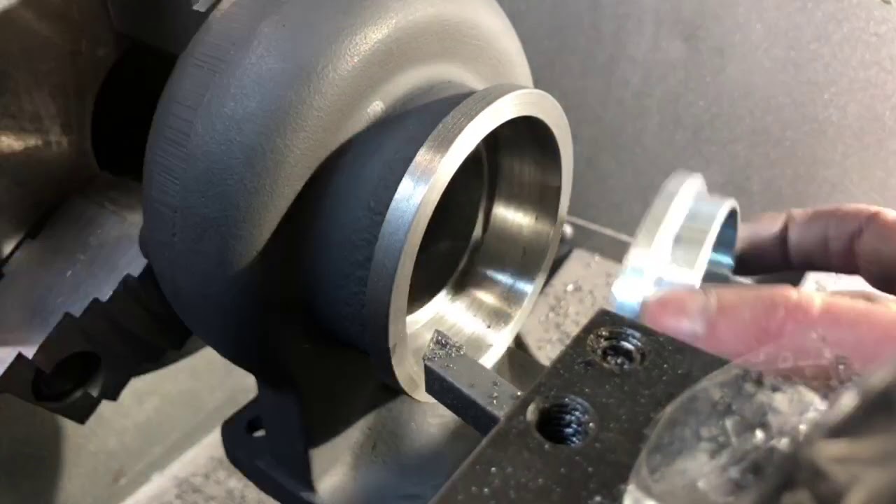 Machining turbine housing for vband flange