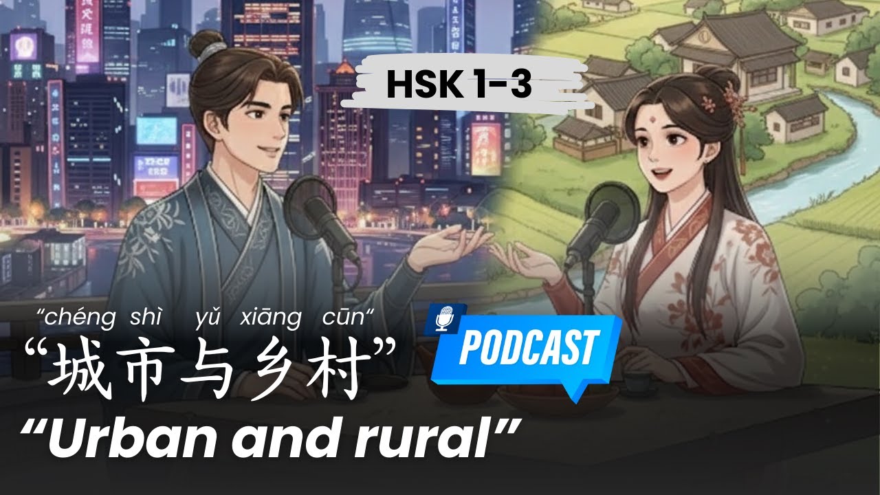 HSK 1-3 l Urban and rural China l 中国的城市与乡村 l Chinese Podcast
