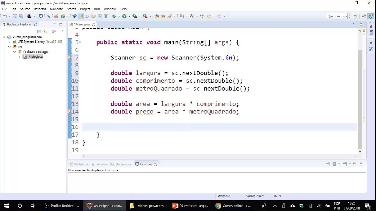 03 10 Estrutura sequencial em Java   exerc&iacute;cio resolvido 01