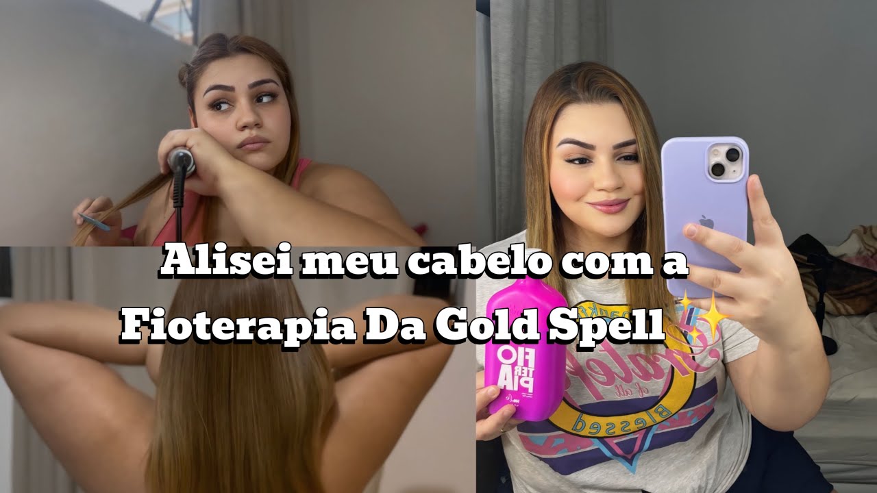 ALISEI MEU CABELO | COM FIOTERAPIA DA GOLD SPELL | PROGRESSIVA SEM FORMOL 💆‍♀️❤️✨