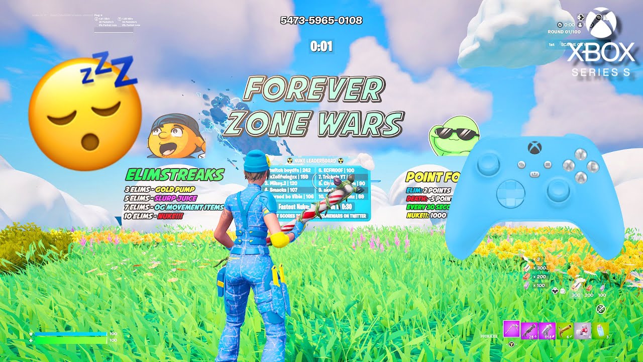 [1 HOUR] Fortnite Controller ASMR😴 Satisfying💤 Forever Zone Wars Gameplay (4K)
