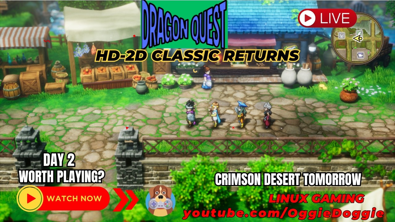 Dragon Quest 3 HD Remake - Day 3 - Classic JRPG Remake  (Linux Gaming) ( ͡° ͜ʖ ͡°)