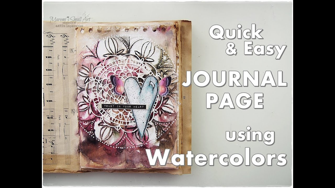 Abstract Journal Page Tutorial using Watercolors ♡ Maremi's Small Art ♡