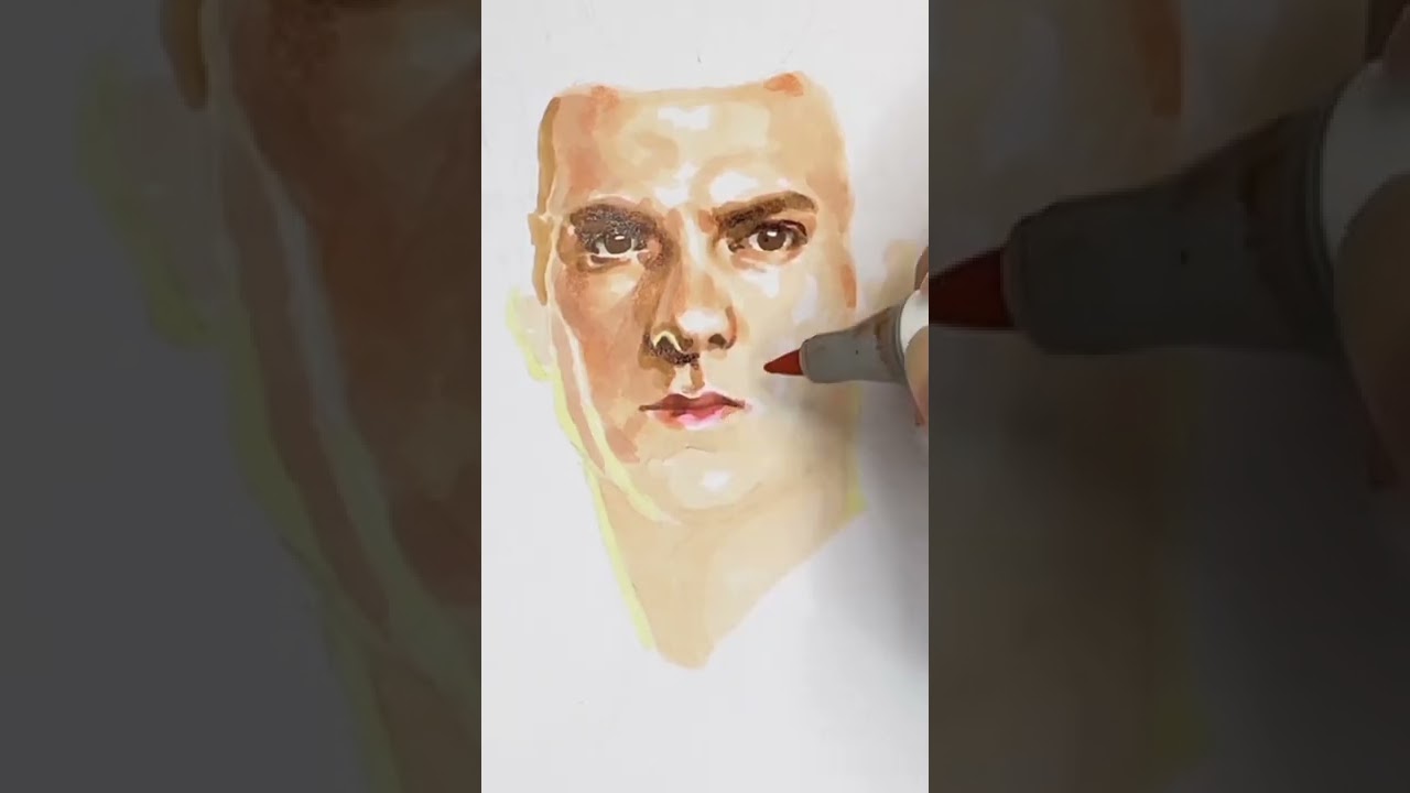 Speeding Drawing Andrew Garfield's portrait | Spider-Man｜EZ EZ  #Shorts