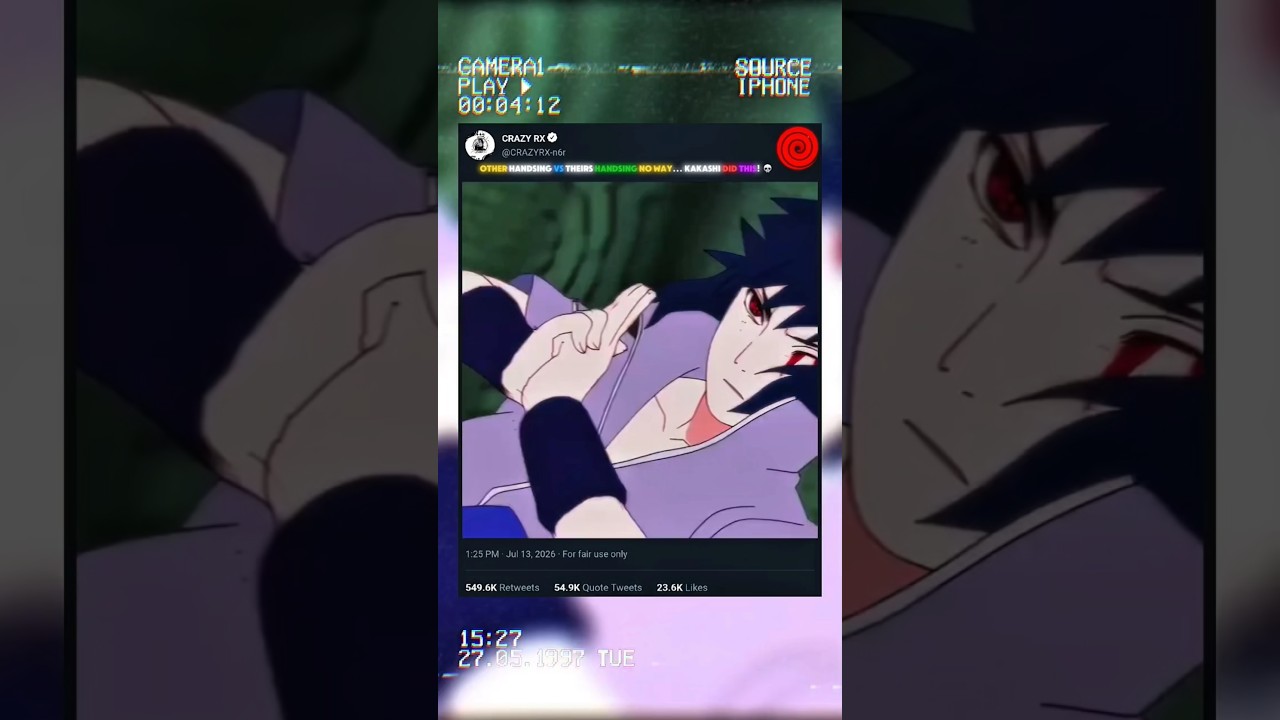 Others handsing vs theirs 😎#naruto #anime #kakashi #crazyrx #shorts
