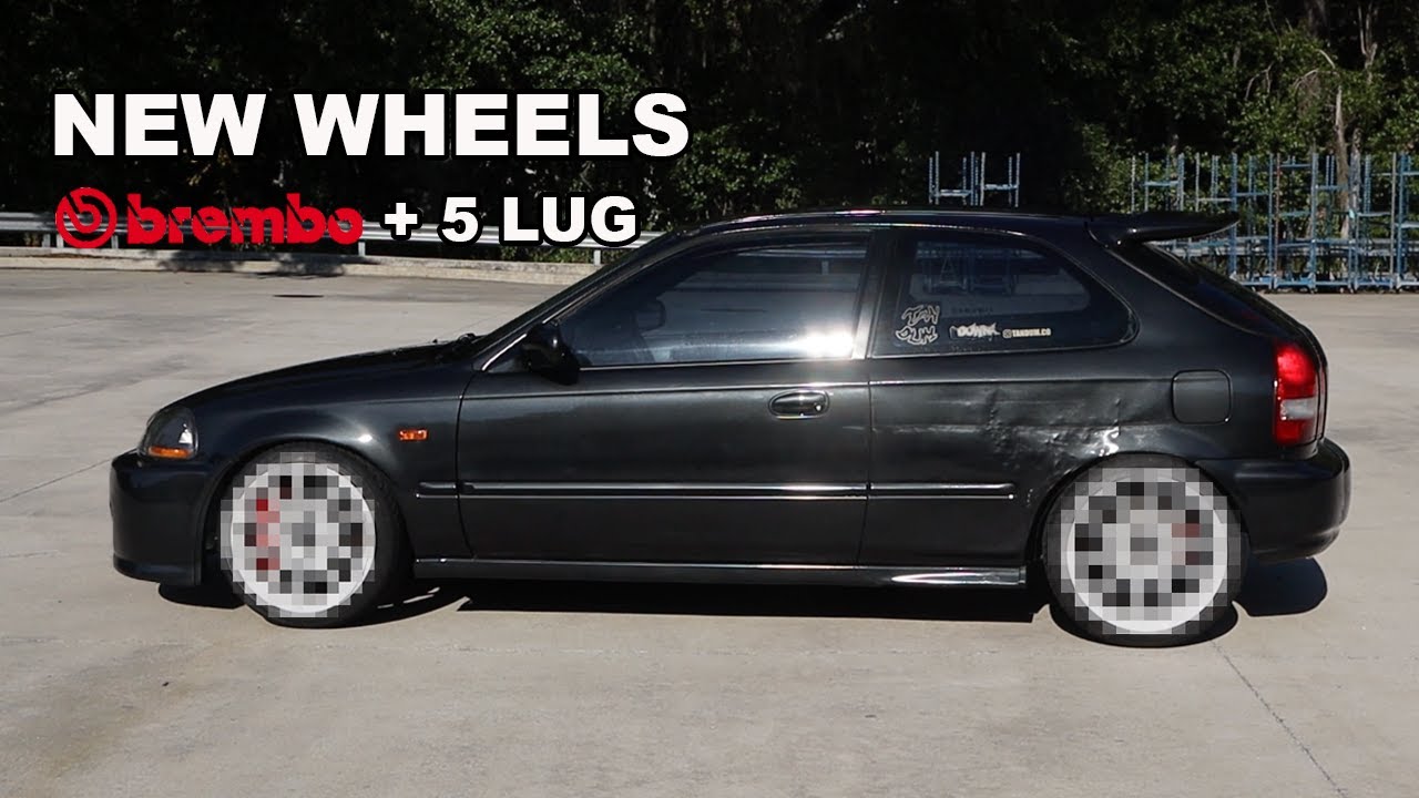 Civic Gets New Wheels & Big Brake Kit (5 Lug Conversion)