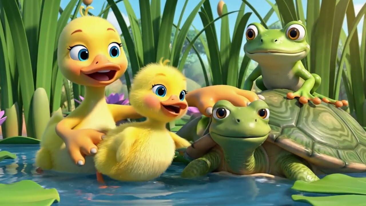 a fun day for a duckling in its pond mp4