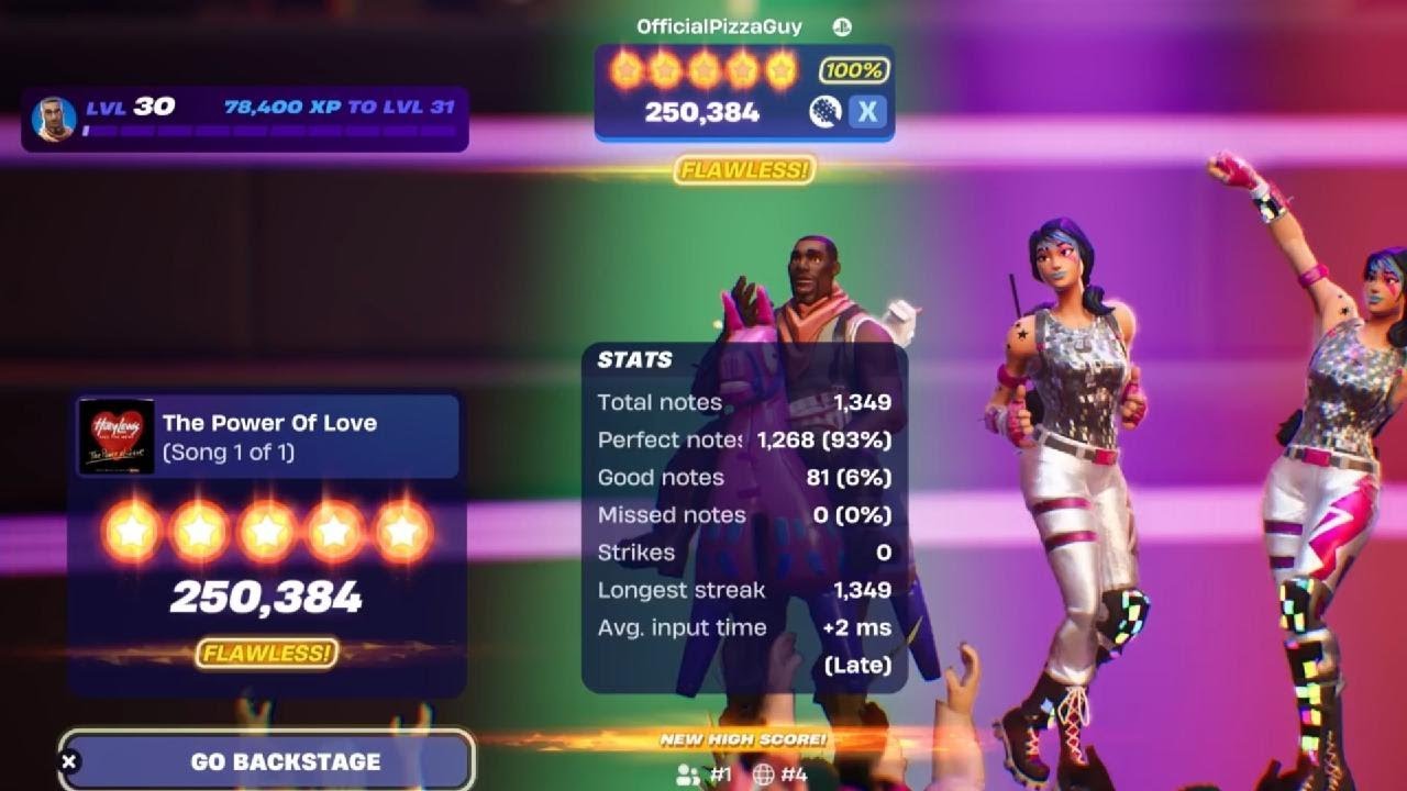 The Power Of Love by Huey Lewis & The News - Lead 100% Flawless | Fortnite Festival