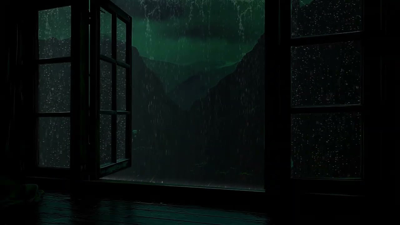 Soft Rain Falling Outside the Window | Peaceful Cozy Bedroom for Sleep, Relaxation & Stress Relief