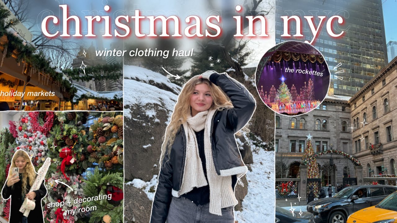 COZY NYC HOLIDAY VLOG 🎄 decorating my room for christmas, winter clothing haul, the rockettes!
