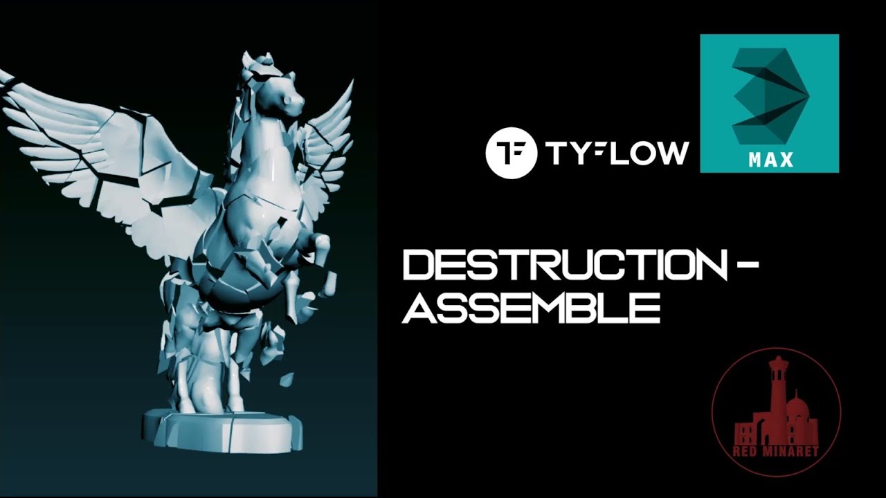 3DSMAX:  Destruct-Assemble #3dsmax , #vfx, #particles #tyflow