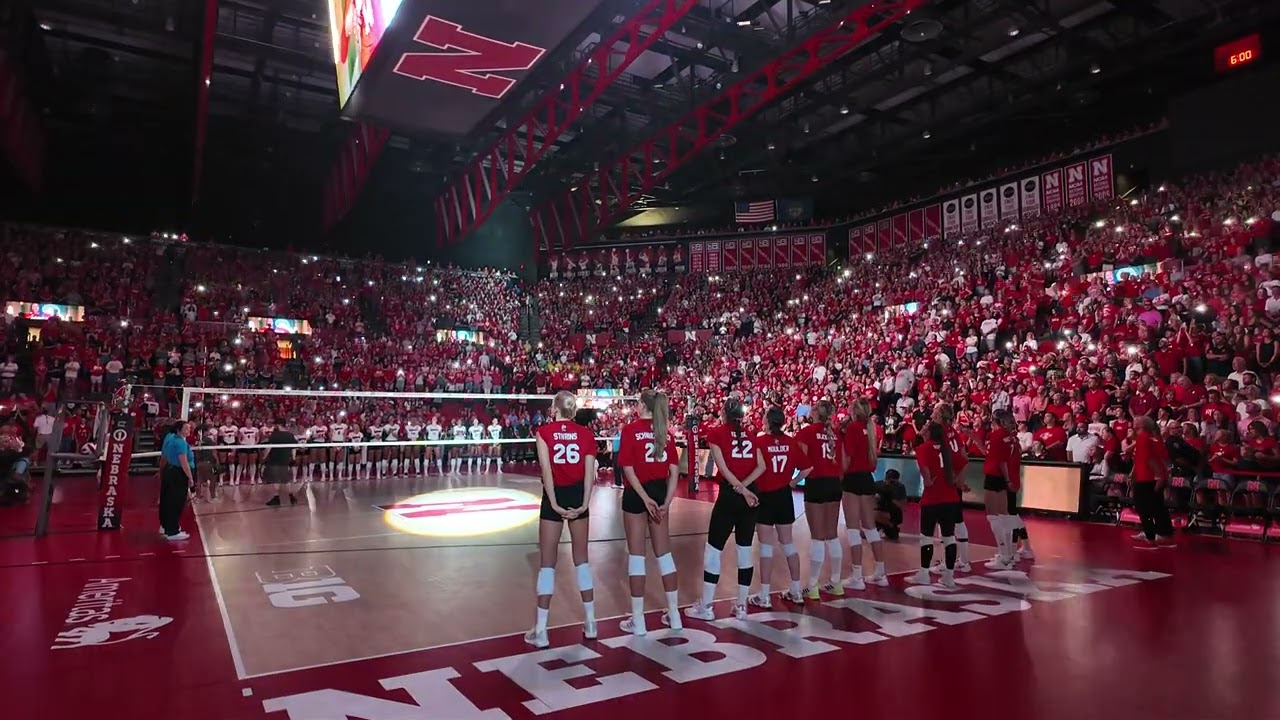 Nebraska Volleyball vs. Alumni Introductions Both Teams 2025