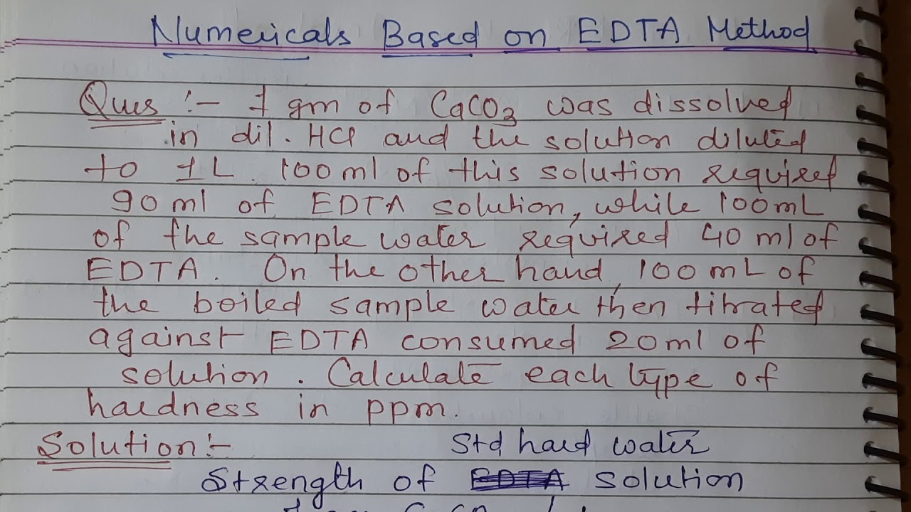Engineering Chemistry-EDTA Method Part-2