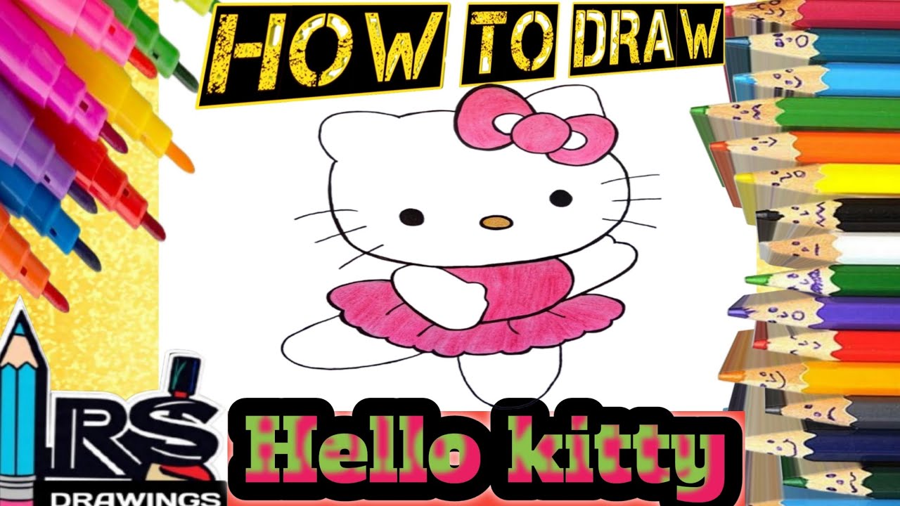 Как нарисовать Hello Kitty шаг за шагом легко | Идеи для рисования Hello Kitty для детей от rsdra...
