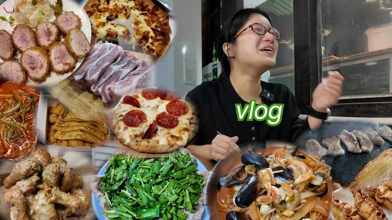[vlog]술과 해장을 곁들인 외식 퍼레이드 💃 | 소꼬리찜 | 짬뽕 | 맵슐랭 | 안심카츠 | 천겹살 | 피자 | 마라로제 떡볶이 | 도가니탕