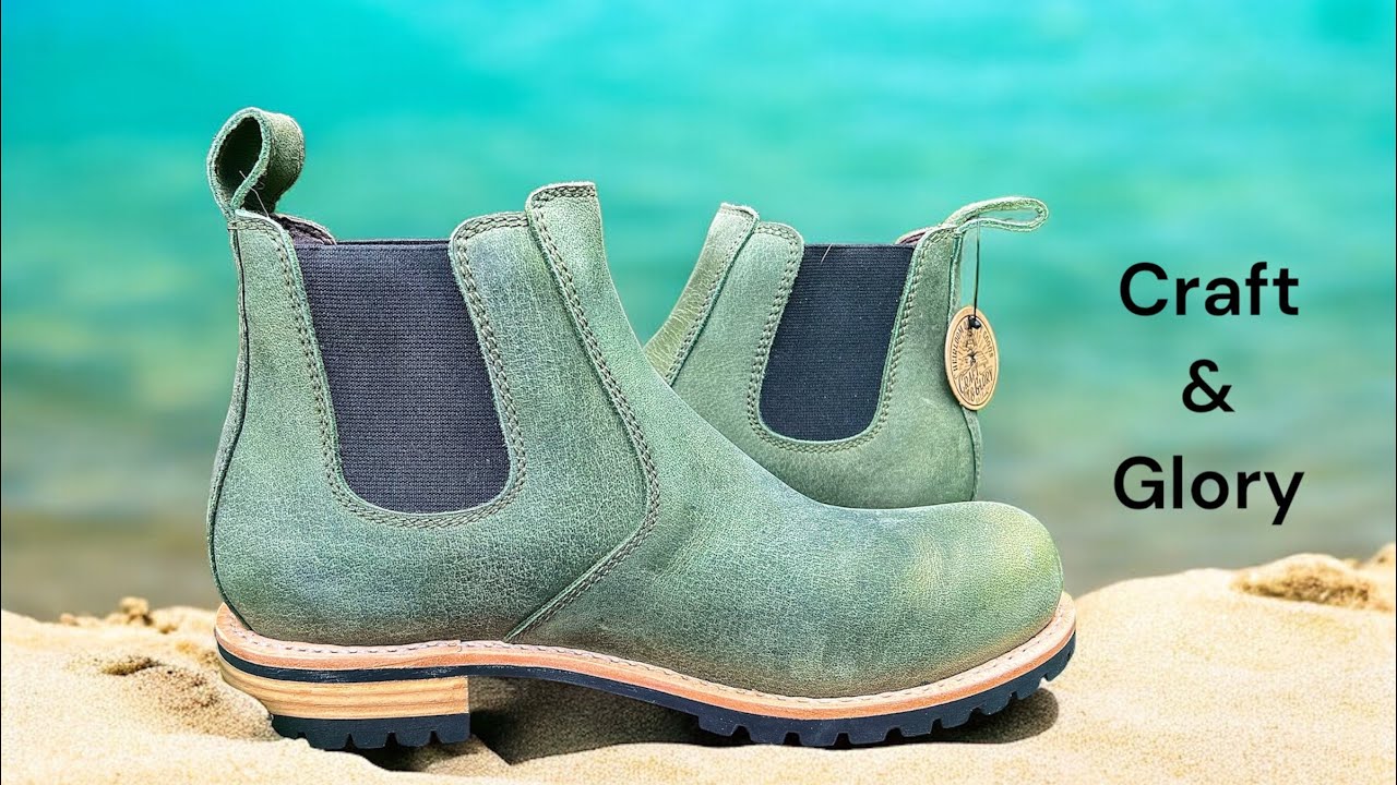 CRAFT & GLORY Chelsea Boots IN GREEN WATER BUFFALO!!!!
