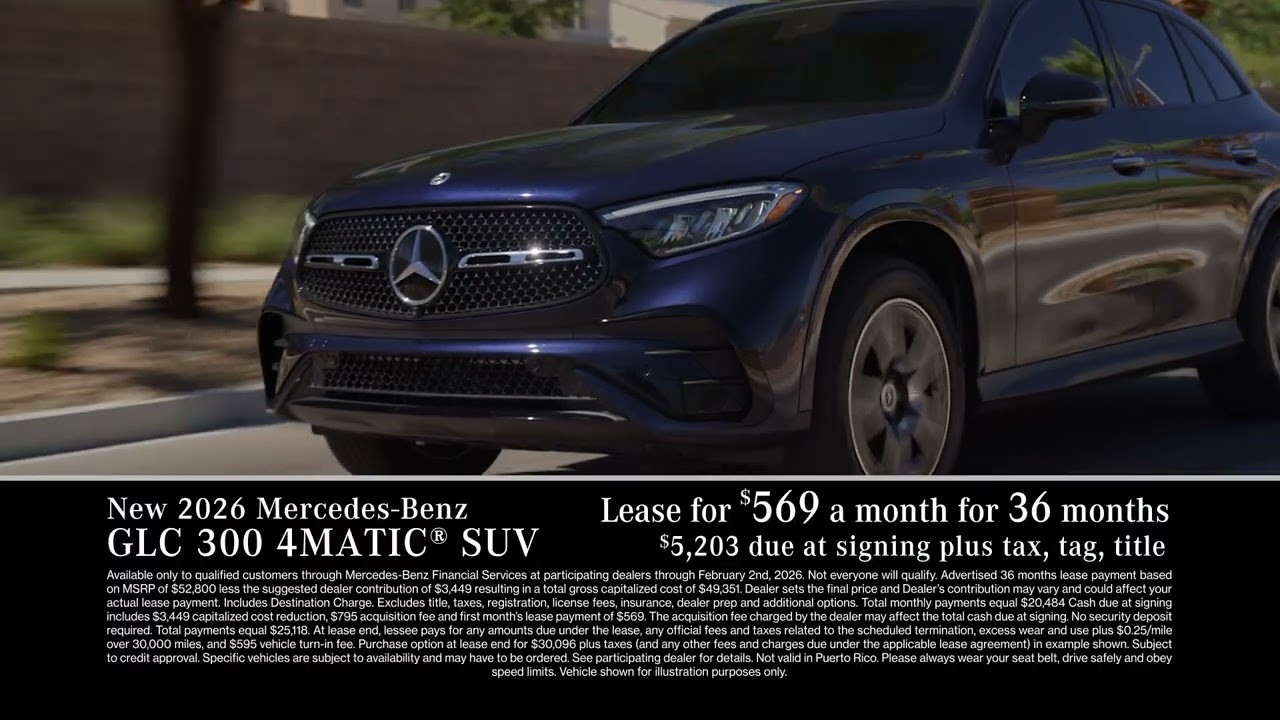 New 2026 Mercedes-Benz GLC 300 4MATIC® SUV January Lease Offer