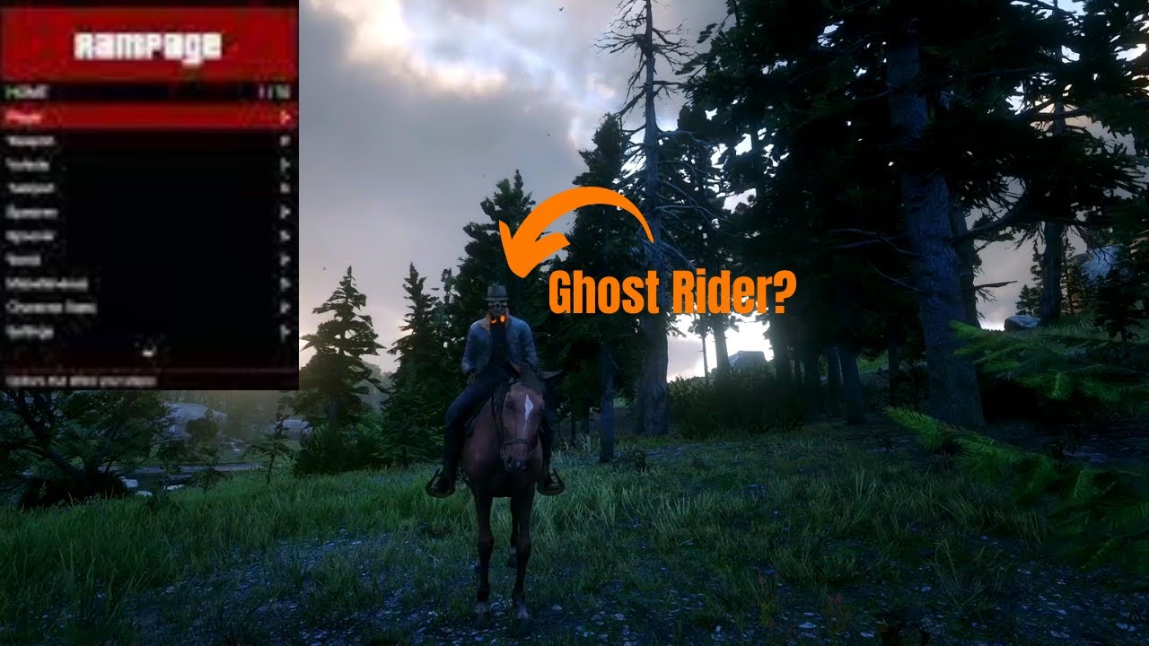 Ghost Rider In RED DEAD REDEMPTION 2! How To Make Ghost Rider Rampage Mod Menu Trainer TUTORIAL