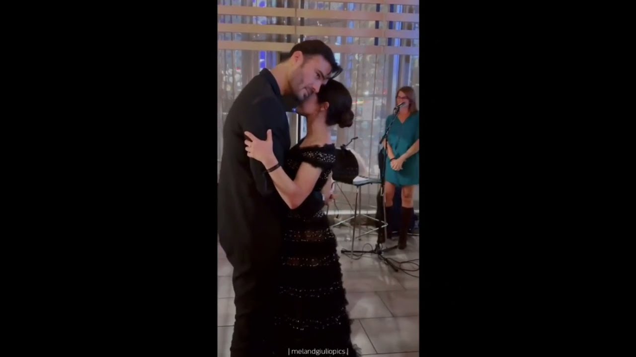 Giulio Berruti & Melanie Zanetti dancing at 'Gabriel's Rapture part 1' premiere party 18/11/2021