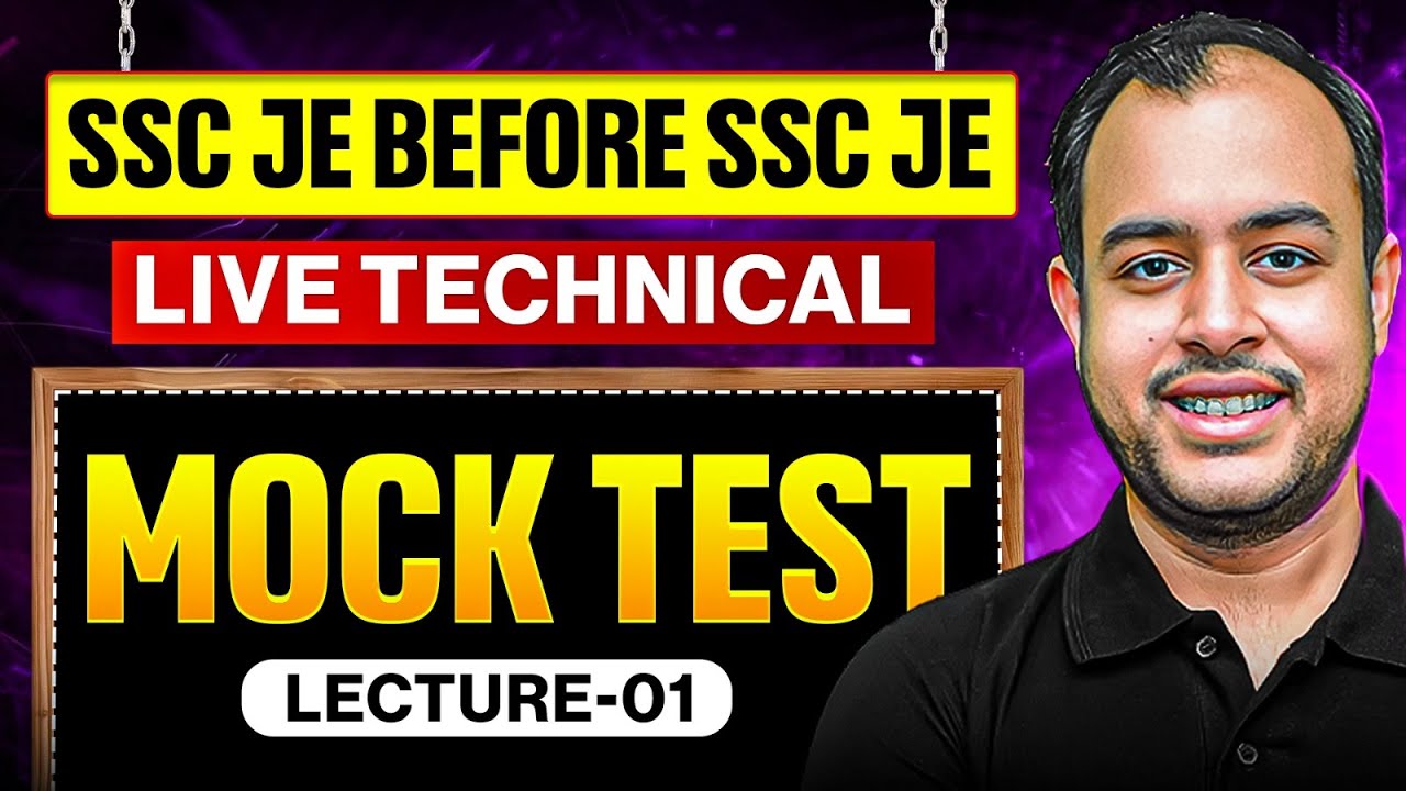 L-01 | SSC JE before SSC JE | Live Technical Mock Test | SSC JE  2025 | Ankit Goyal | One Man Army