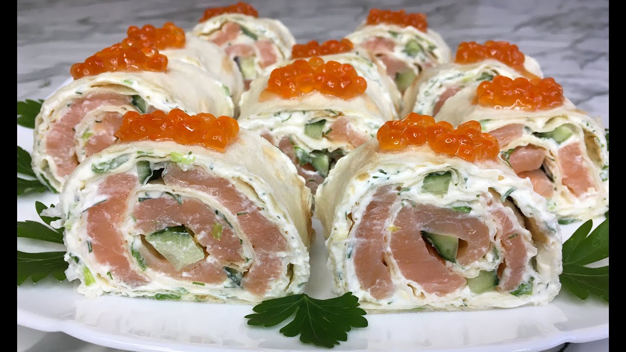 Чудесный Рулет из Лаваша с Красной Рыбой Отличная Закуска на Праздник!!! / Lavash Roll With Red Fish