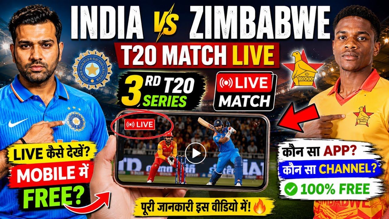 India vs Zimbabwe T20 2026 Live Telecast Channel List | IND vs ZIM T20 Live Kaise Dekhe