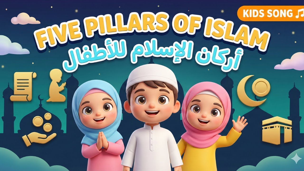 Five Pillars of Islam Song 🌙 | أركان الإسلام الخمسة للأطفال | Islamic Kids Learning Nasheed