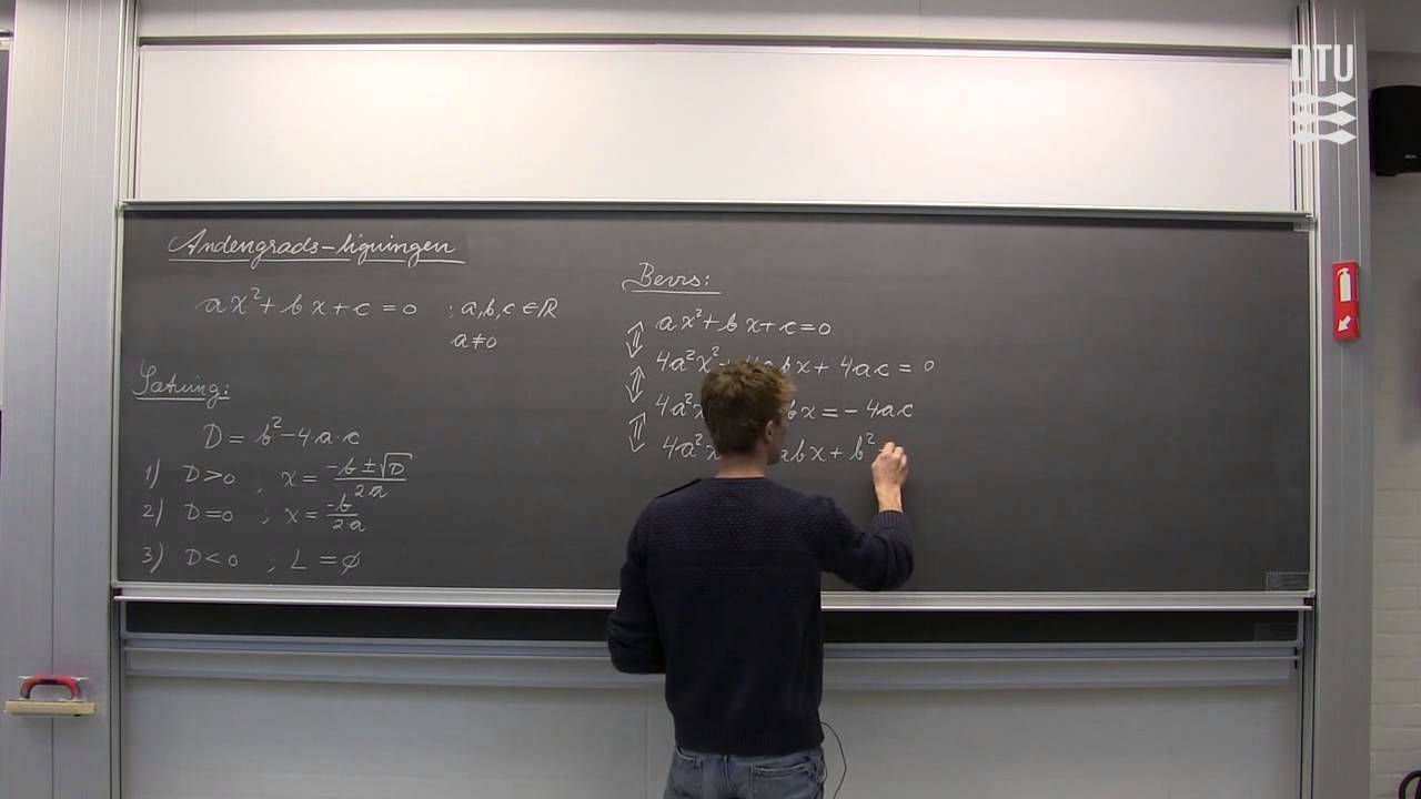 Matematik: Andengradsligningen Bevis