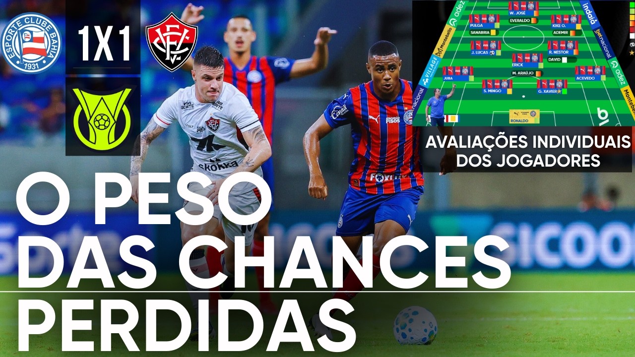BAHIA 1X1 VITÓRIA - TRICOLOR DESPERDIÇA CHANCES E SEGUE SEM VENCER EM CASA NA SÉRIE A