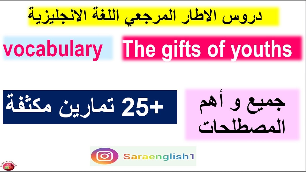 the gifts of youths vocabulary مراجعة للوطني وفق الاطار المرجعي