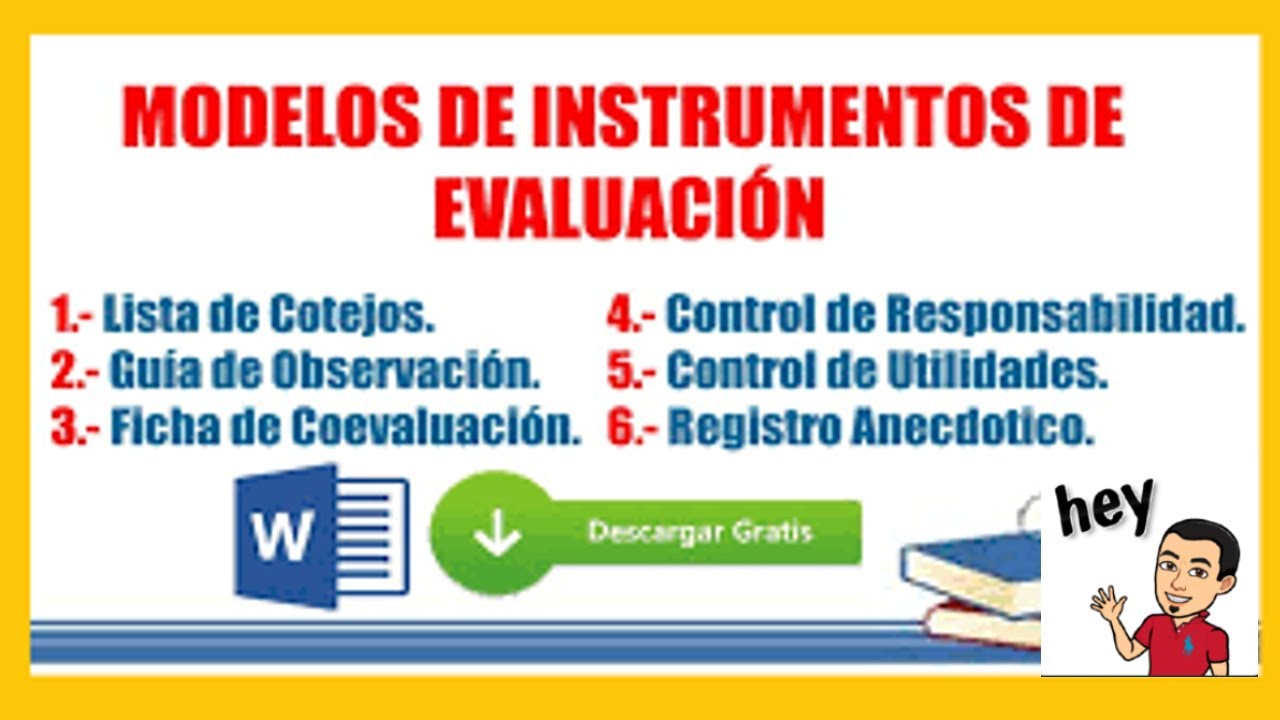 Modelos, Instrumentos de Evaluacion, (ACTUALIZADO)