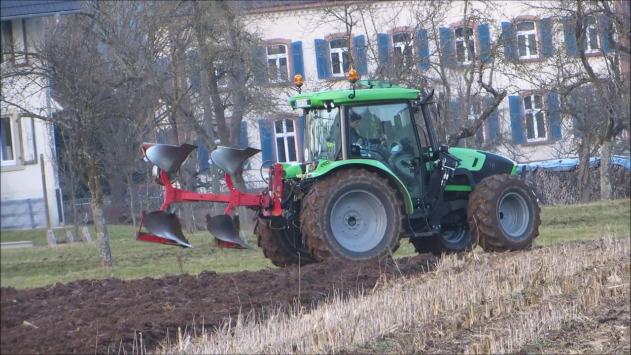 Pflügen bis in den Abend 2017|| DEUTZ-FAHR + Vogel&Noot 2 Schar