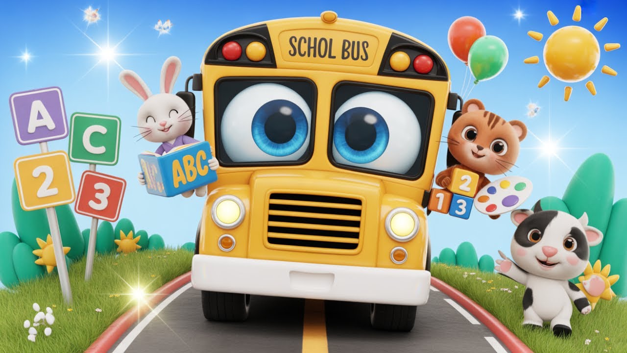 Kids Learning Bus Trip 🚌 | ABC + 123 + Colors + Animals | Educational Song for Toddlers