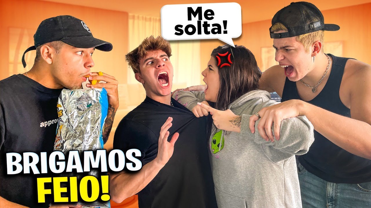 FINGI UMA BRIGA COM A LUIZA NA FRENTE DOS NOSSOS AMIGOS NO PREDIO DOS YOUTUBERS