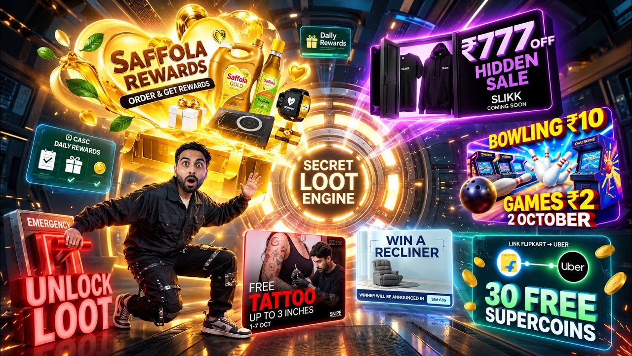 Blinkit x Saffola Win Gifts | Cred Win Giftcard | Slikk Rs.777 Off | FREE Tattoos | Timezone 2₹ Sale