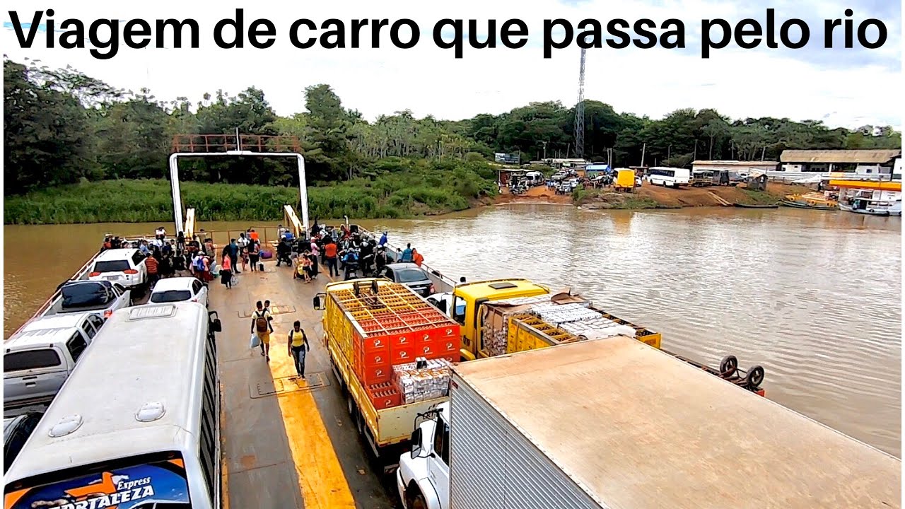 Viagem de carro de Santarém a Monte Alegre, no Pará, passa pelo Rio Amazonas