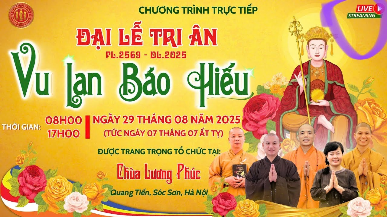 (Rất hay!) ĐẠI LỄ TRI ÂN VU LAN BÁO HIẾU NGÀY 29/8/2025 TẠI CHÙA LƯƠNG PHÚC SÓC SƠN