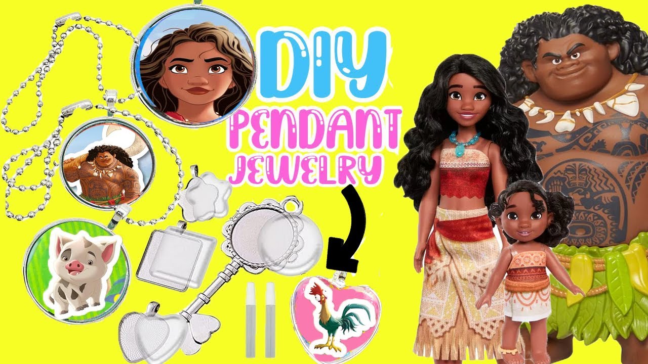 Moana 2 Movie Maui, Simea, Pua, Hei Hei DIY Pendant Jewelry! Crafts for Kids