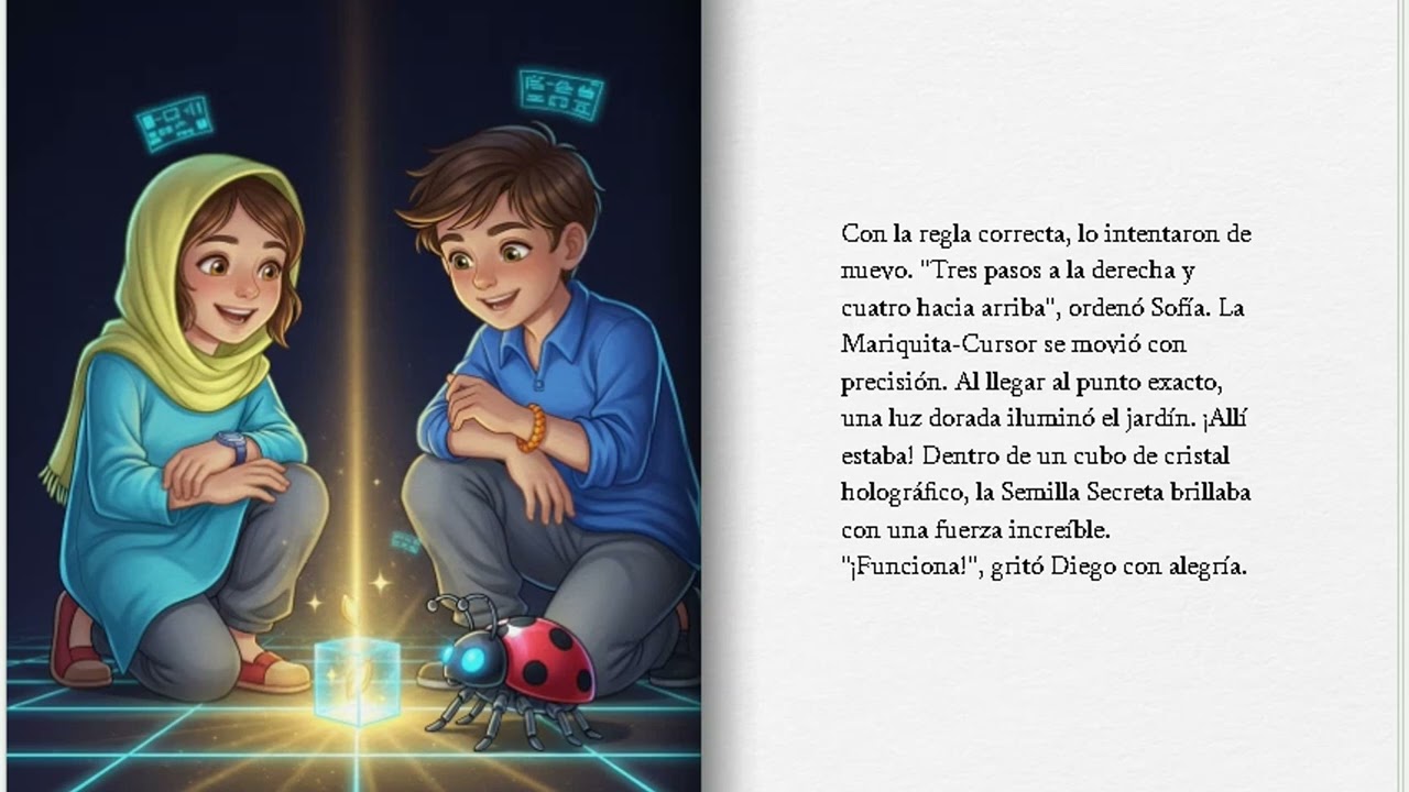 Sofía y el Mapa del Jardín de Píxeles SPANISH cuento infantil diversión científica para niños