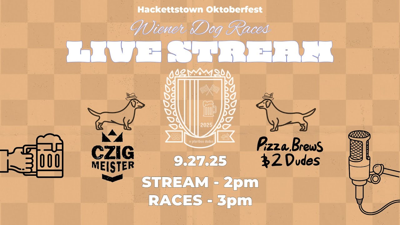 LIVE: Wiener Dog Races at Hackettstown Oktoberfest 2025 🏁🐶 | Pizza, Brews & Two Dudes
